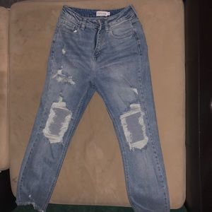 ripped light blue denim jeans size 3